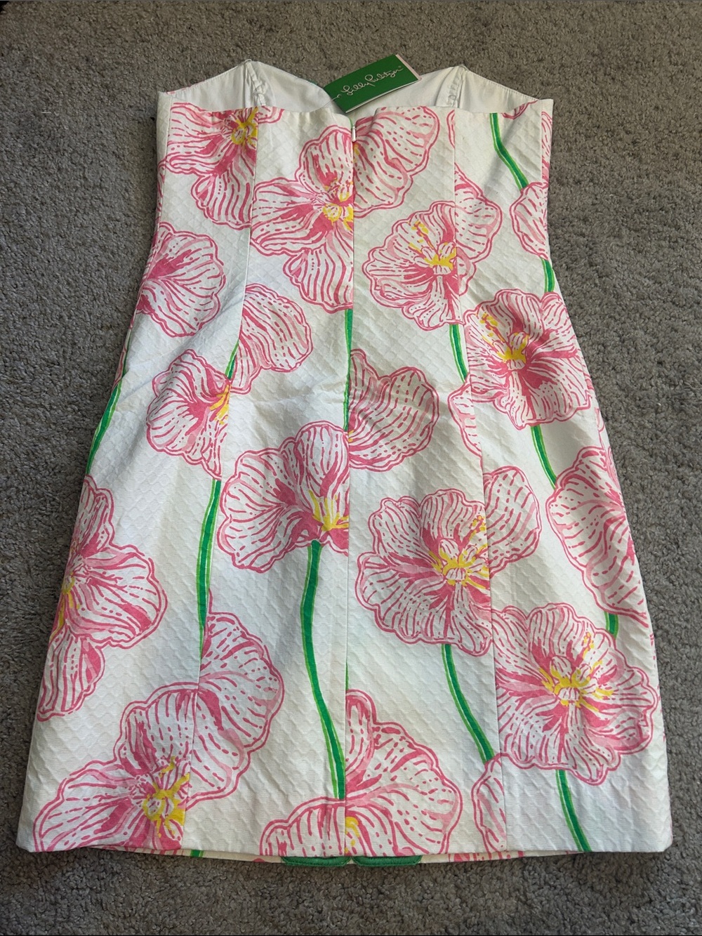 NWT $228 Lilly Pulitzer Angela Resort White Clover Cup Strapless Dress, Size 6 - Picture 8 of 11
